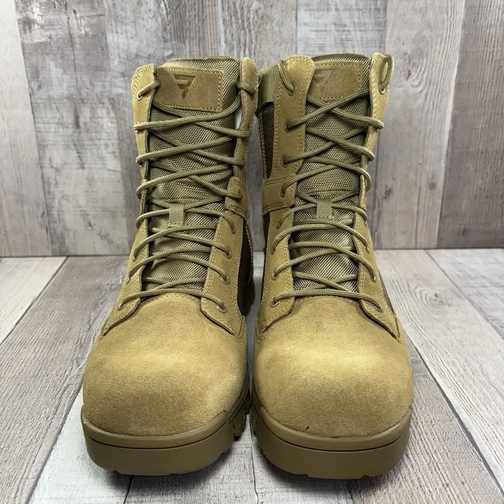 Bates Tac Sport Mens Size 9 Tactical Duty Suede Boots 8 Inch Zip Soft Toe Coyote